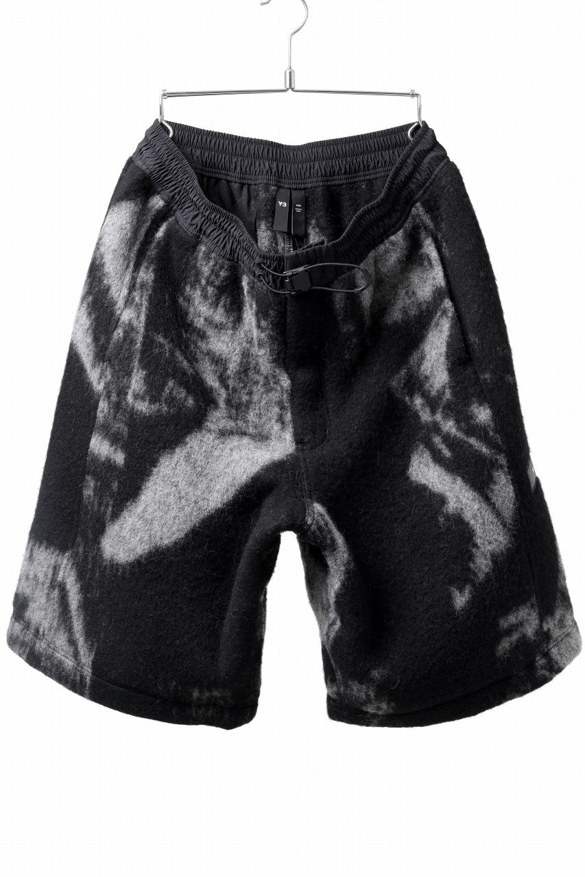 Y-3 Yohji Yamamoto FUZZY FLEECE SHORTS (BLACK + MULTI)