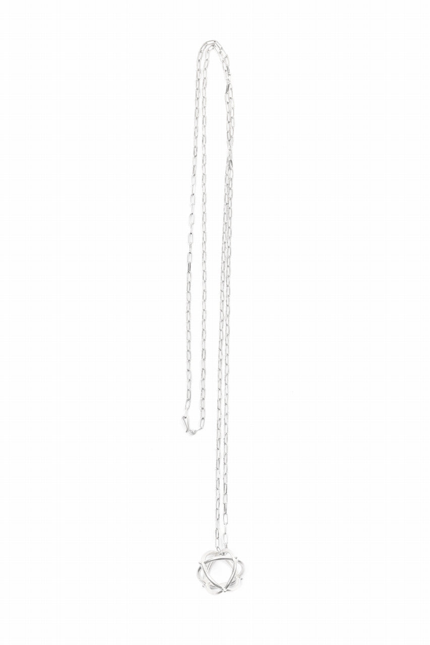 Load image into Gallery viewer, m.a+ medium + globe necklace with silver chain / AD31/AG (SILVER)