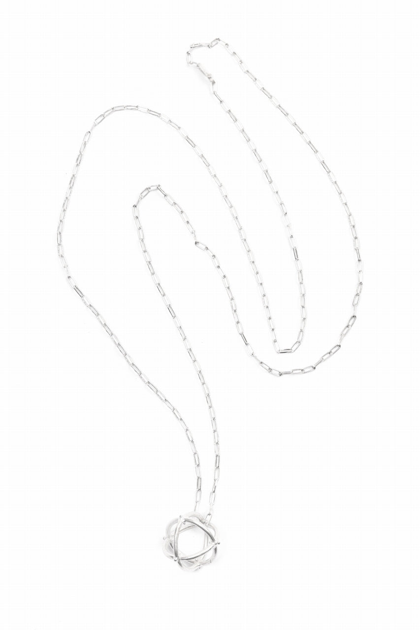 Load image into Gallery viewer, m.a+ medium + globe necklace with silver chain / AD31/AG (SILVER)