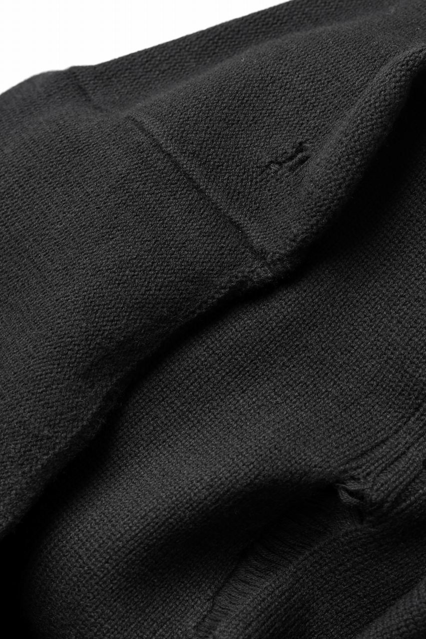 FIRST AID TO THE INJURED "XVIR" KNIT SWEATER TOPS / DAMAGE EFFECT WOVEN (BLACK)