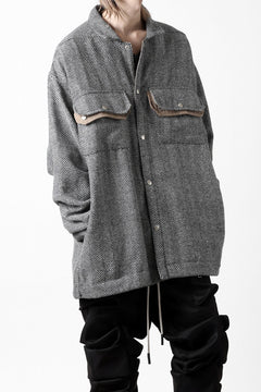 画像をギャラリービューアに読み込む, A.F ARTEFACT TWEED COVERALL SHIRT (BLACK x WHITE)