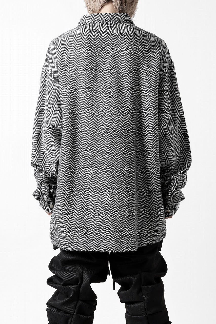 A.F ARTEFACT TWEED COVERALL SHIRT (BLACK x WHITE)