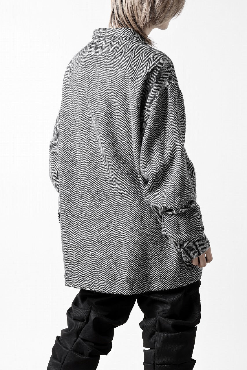 A.F ARTEFACT TWEED COVERALL SHIRT (BLACK x WHITE)