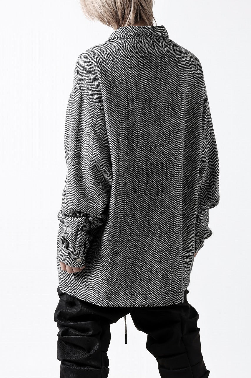 A.F ARTEFACT TWEED COVERALL SHIRT (BLACK x WHITE)