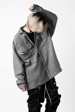 画像をギャラリービューアに読み込む, A.F ARTEFACT TWEED COVERALL SHIRT (BLACK x WHITE)