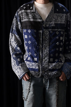 画像をギャラリービューアに読み込む, CHANGES REMAKE VINTAGE BANDANA ENGINNER JACKET (BLACK / NAVY)