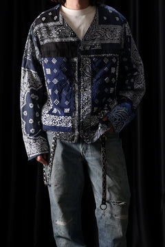 画像をギャラリービューアに読み込む, CHANGES REMAKE VINTAGE BANDANA ENGINNER JACKET (BLACK / NAVY)