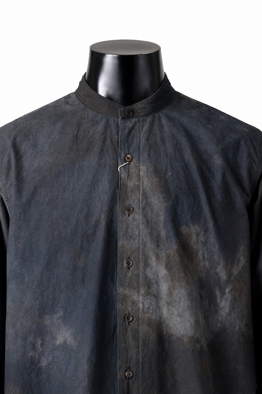 COLINA GRANPA SHIRT / DARK DYED POPLIN (BLACK MIST)