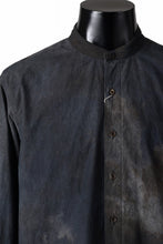 画像をギャラリービューアに読み込む, COLINA GRANPA SHIRT / DARK DYED POPLIN (BLACK MIST)