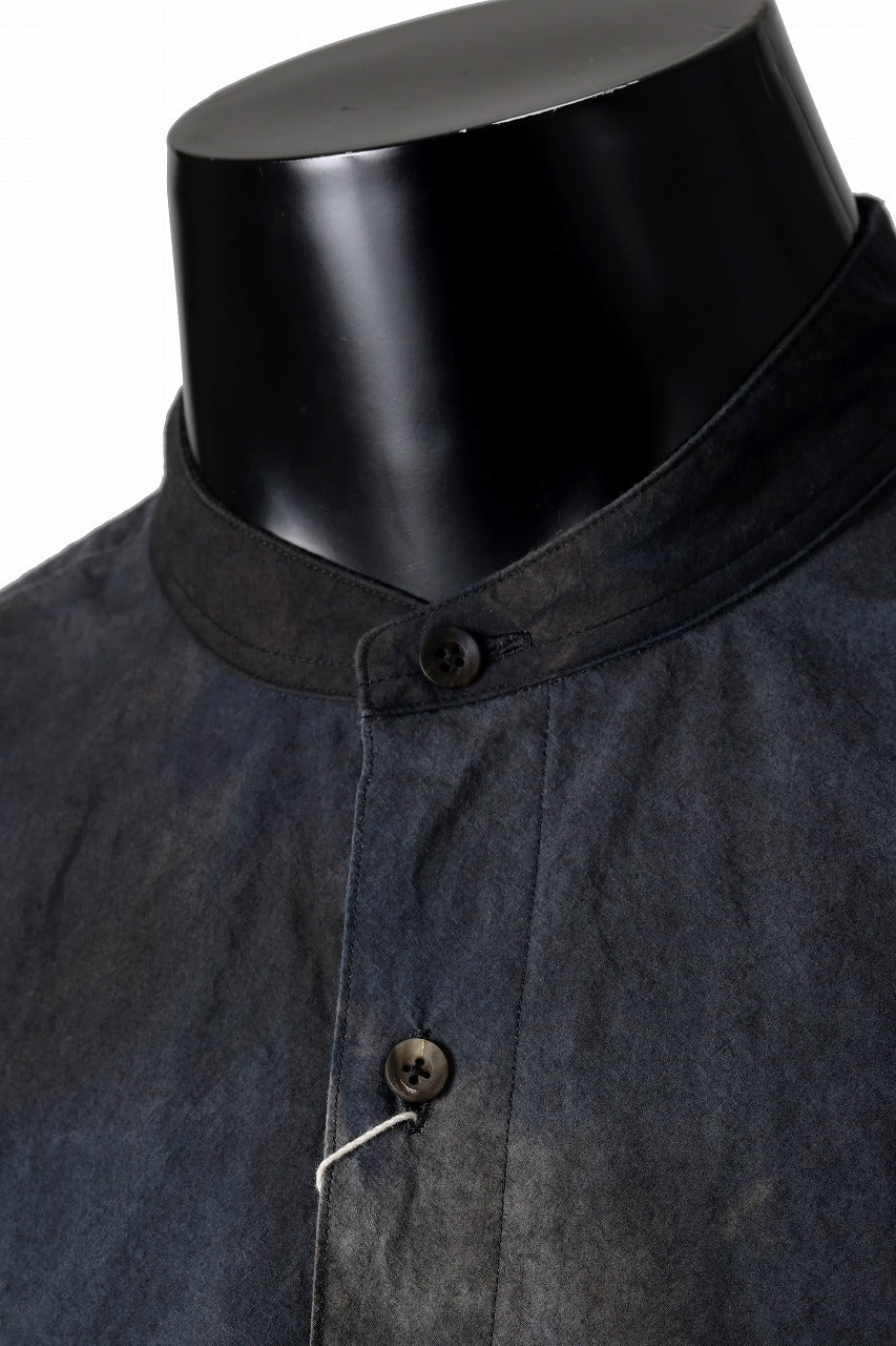 COLINA GRANPA SHIRT / DARK DYED POPLIN (BLACK MIST)