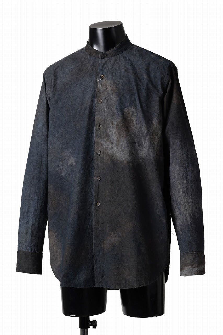 COLINA GRANPA SHIRT / DARK DYED POPLIN (BLACK MIST)