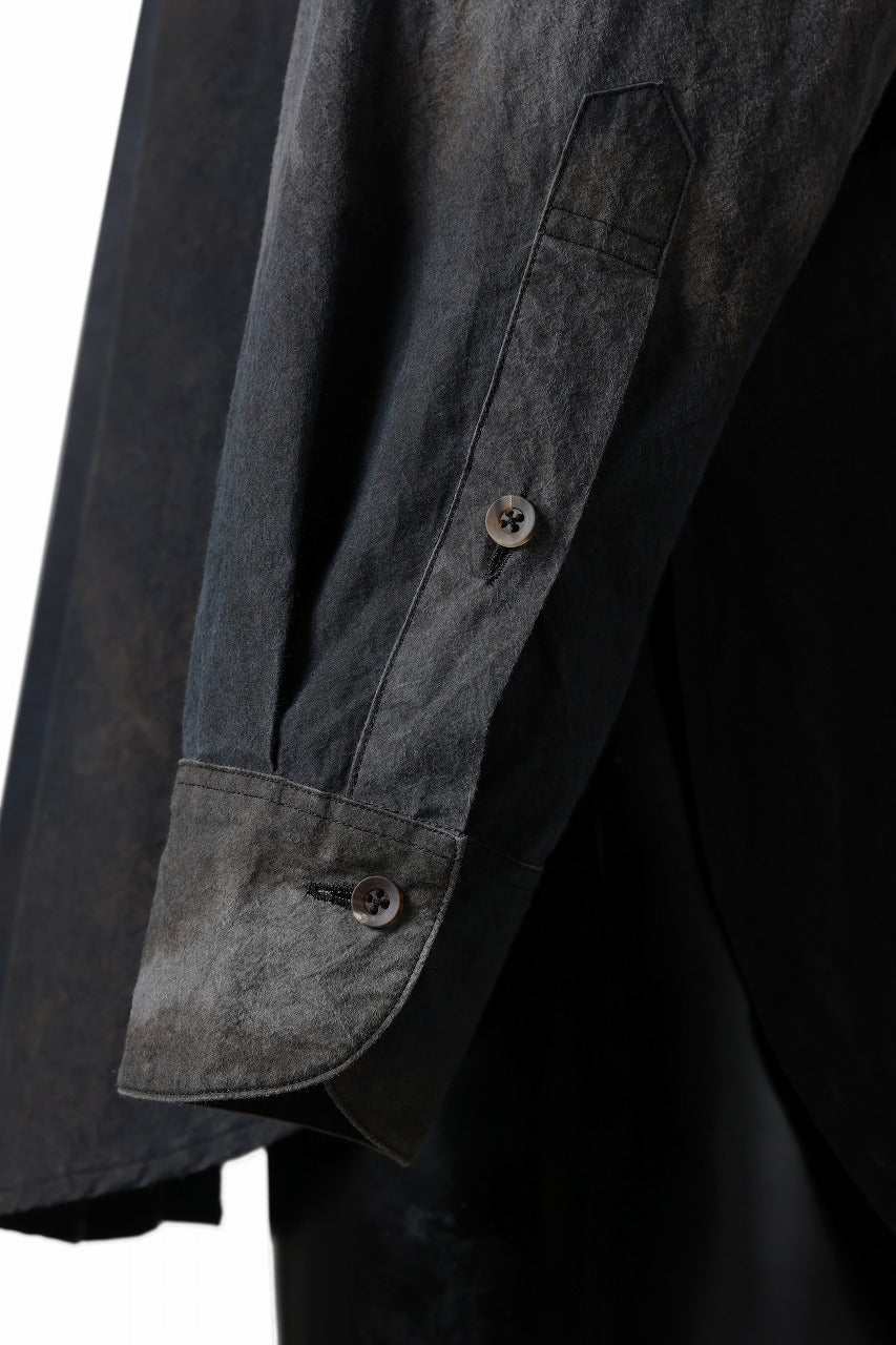 COLINA GRANPA SHIRT / DARK DYED POPLIN (BLACK MIST)