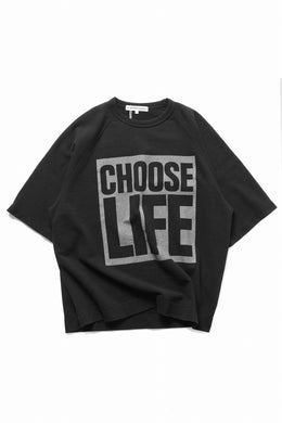 KATHARINE HAMNETT HALF SLEEVED SWEAT SHIRT / CHOOSE LIFE (BLACK)