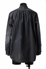 画像をギャラリービューアに読み込む, COLINA GRANPA SHIRT / DARK DYED POPLIN (BLACK MIST)