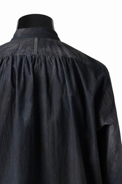 画像をギャラリービューアに読み込む, COLINA GRANPA SHIRT / DARK DYED POPLIN (BLACK MIST)