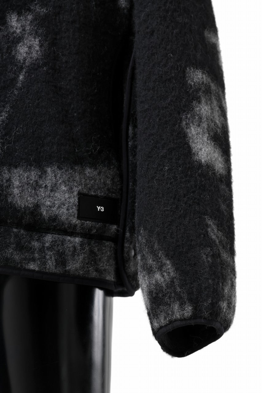 Y-3 Yohji Yamamoto FUZZY FLEECE HOODED JACKET (BLACK + MULTI)