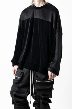 画像をギャラリービューアに読み込む, A.F ARTEFACT BRUSHED KNIT COMBI VELOR TOP (BLACK)