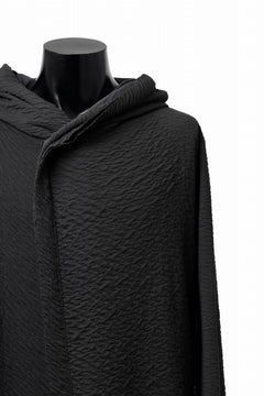 Load image into Gallery viewer, FIRST AID TO THE INJURED &quot;UXOR&quot; HOODIE LONG CARDIGAN / DOUBLE WAVY JERSEY (BLACK)
