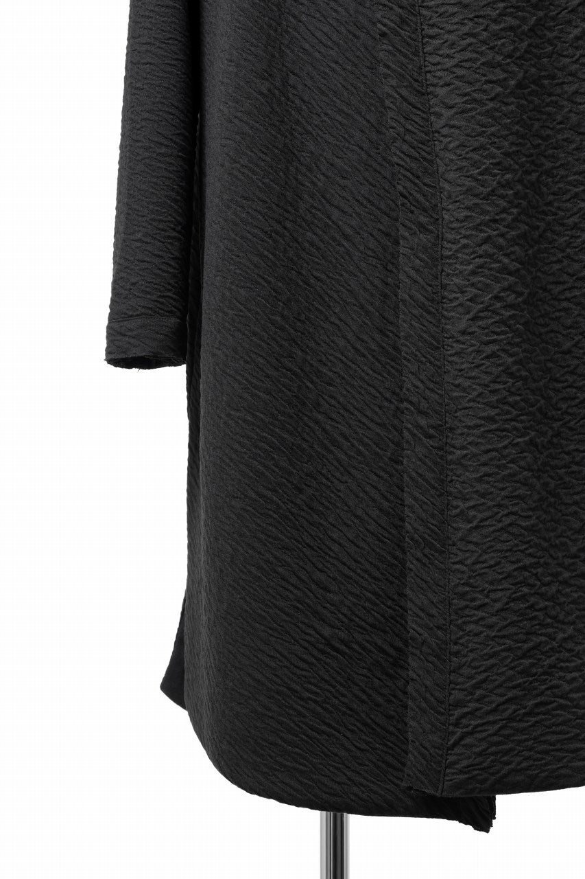 Load image into Gallery viewer, FIRST AID TO THE INJURED &quot;UXOR&quot; HOODIE LONG CARDIGAN / DOUBLE WAVY JERSEY (BLACK)