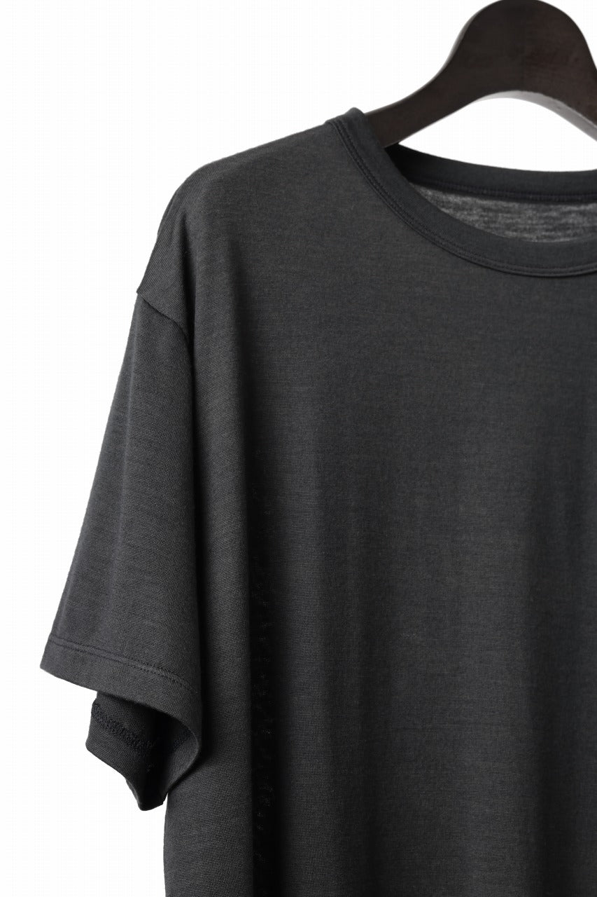 CAPERTICA REGULAR FIT S/S TEE / SUPER 140s WASHABLE WOOL DC JERSEY (DARKNESS)