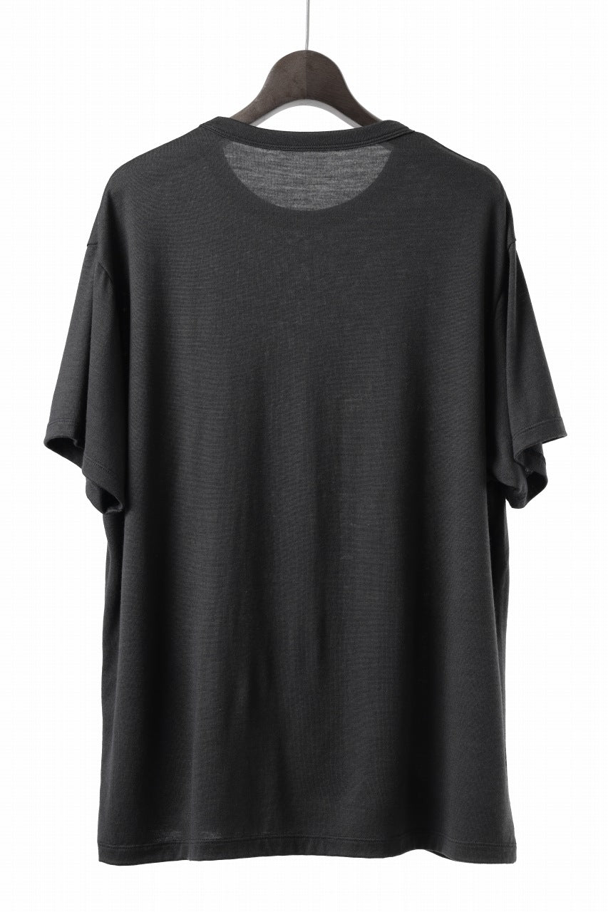 CAPERTICA REGULAR FIT S/S TEE / SUPER 140s WASHABLE WOOL DC JERSEY (DARKNESS)