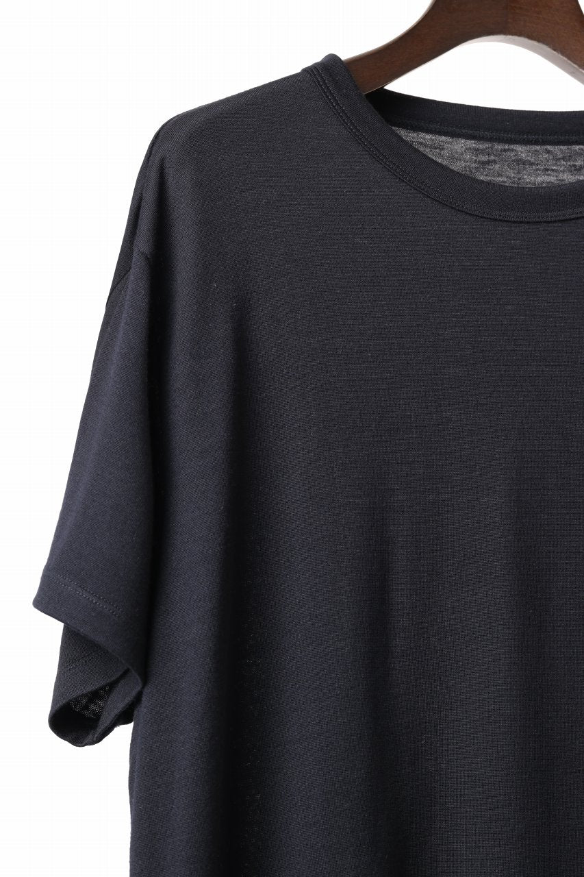 CAPERTICA REGULAR FIT S/S TEE / SUPER 140s WASHABLE WOOL DC JERSEY (MIDNIGHT)