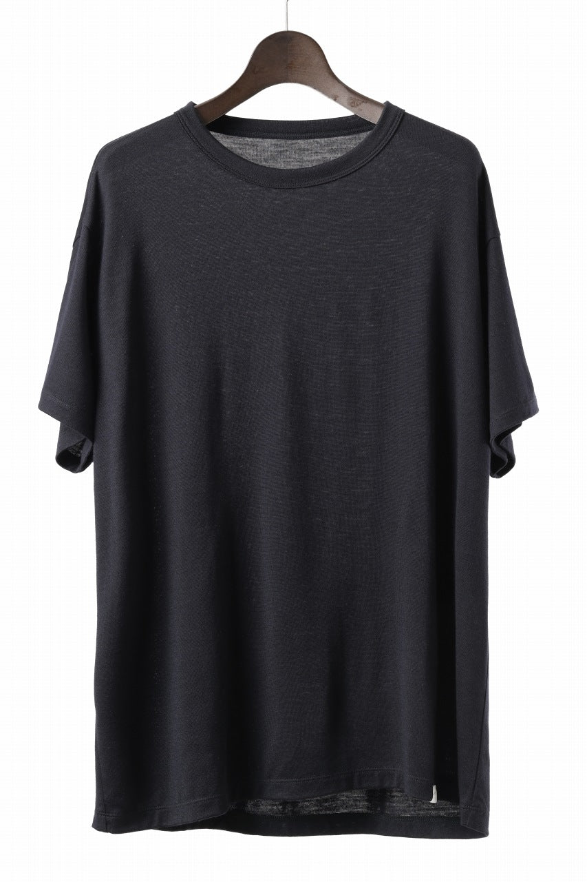 CAPERTICA REGULAR FIT S/S TEE / SUPER 140s WASHABLE WOOL DC JERSEY (MIDNIGHT)