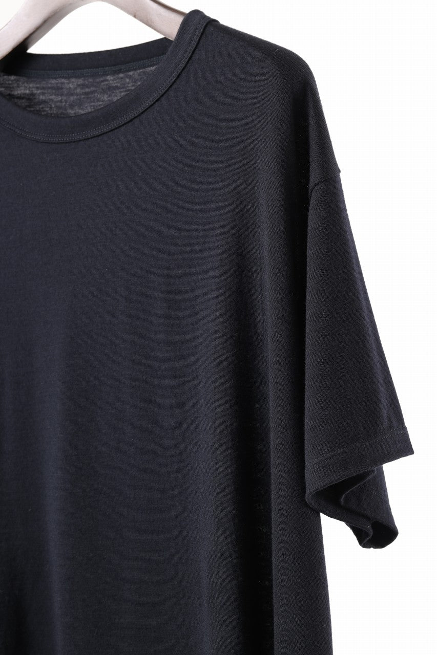 CAPERTICA REGULAR FIT S/S TEE / SUPER 140s WASHABLE WOOL DC JERSEY (MIDNIGHT)