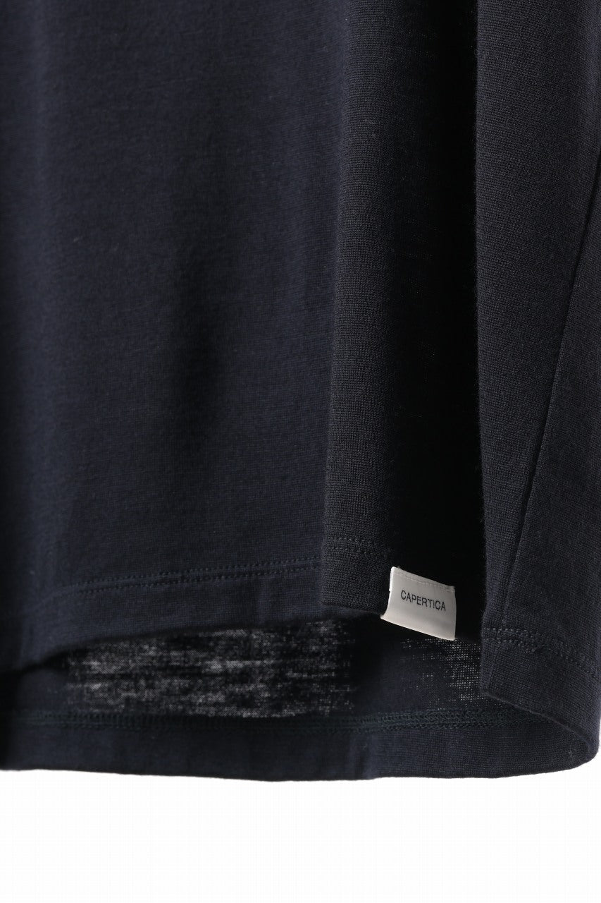 CAPERTICA REGULAR FIT S/S TEE / SUPER 140s WASHABLE WOOL DC JERSEY (MIDNIGHT)