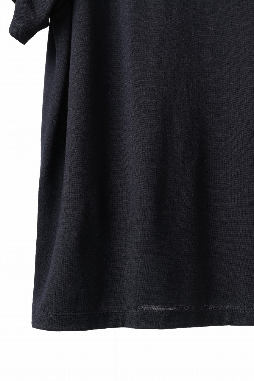 CAPERTICA REGULAR FIT S/S TEE / SUPER 140s WASHABLE WOOL DC JERSEY (MIDNIGHT)
