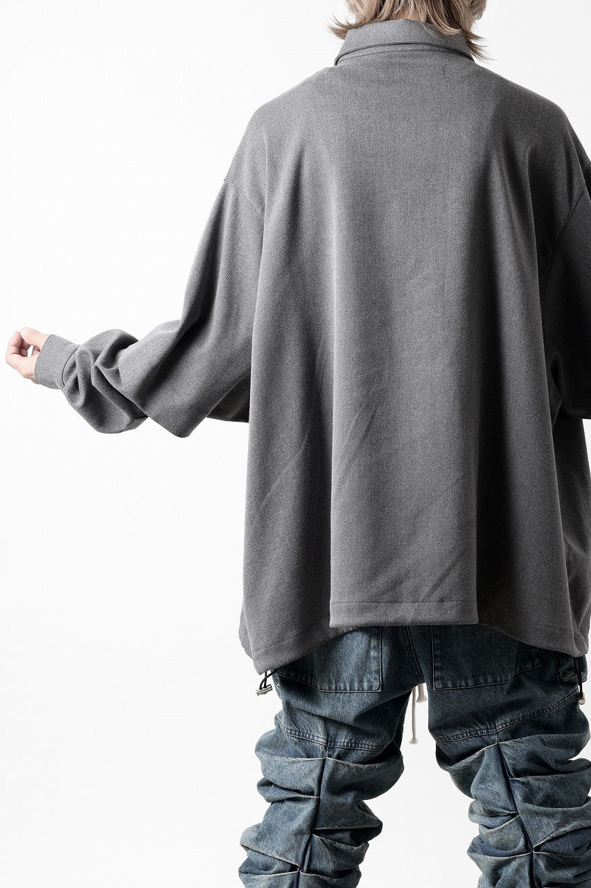 A.F ARTEFACT LAYERED SLEEVE OVER SIZE SHIRTS / SERGE TWILL (L.GREY)