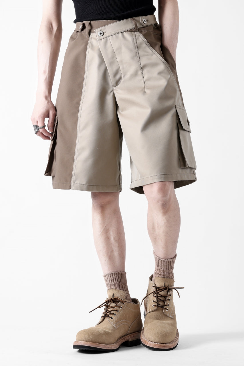 Feng Chen Wang PATCHWORK SHORTS (KHAKI/BROWN)