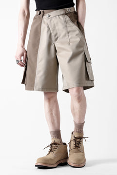 画像をギャラリービューアに読み込む, Feng Chen Wang PATCHWORK SHORTS (KHAKI/BROWN)