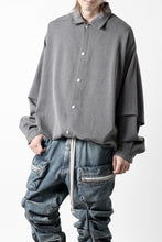 画像をギャラリービューアに読み込む, A.F ARTEFACT LAYERED SLEEVE OVER SIZE SHIRTS / SERGE TWILL (L.GREY)