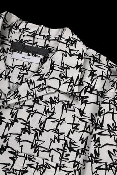 画像をギャラリービューアに読み込む, Y&#39;s for men x MASSES OPEN COLLAR SHIRT / MA ALL OVER PIGMENT PRINT (WHITE)