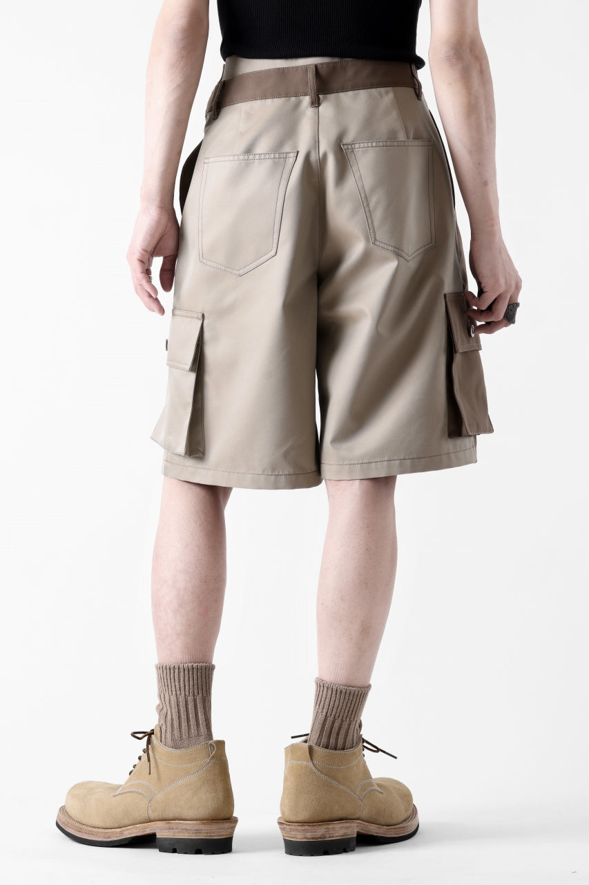 Feng Chen Wang PATCHWORK SHORTS (KHAKI/BROWN)