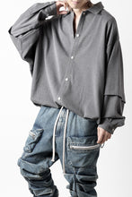 画像をギャラリービューアに読み込む, A.F ARTEFACT LAYERED SLEEVE OVER SIZE SHIRTS / SERGE TWILL (L.GREY)