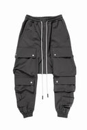 A.F ARTEFACT BELTED EXTREME WIDE CARGO PANTS (BLACK)