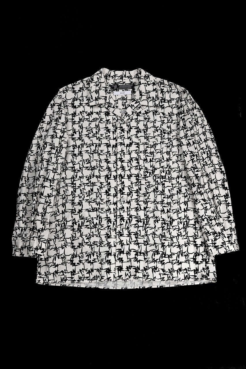 画像をギャラリービューアに読み込む, Y&#39;s for men x MASSES OPEN COLLAR SHIRT / MA ALL OVER PIGMENT PRINT (WHITE)