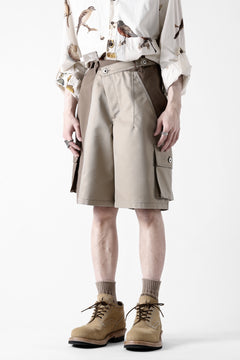 画像をギャラリービューアに読み込む, Feng Chen Wang PATCHWORK SHORTS (KHAKI/BROWN)