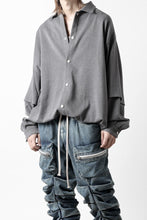 画像をギャラリービューアに読み込む, A.F ARTEFACT LAYERED SLEEVE OVER SIZE SHIRTS / SERGE TWILL (L.GREY)