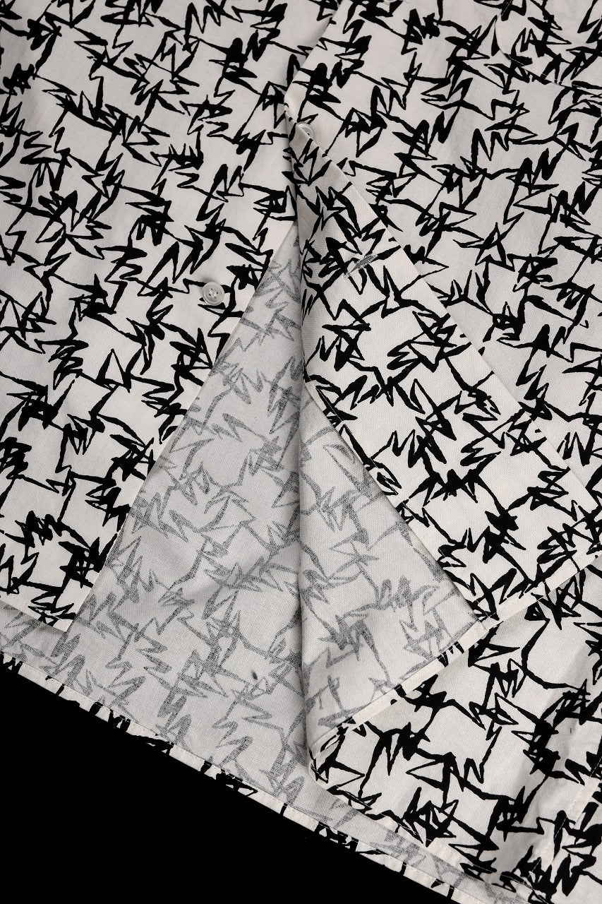 画像をギャラリービューアに読み込む, Y&#39;s for men x MASSES OPEN COLLAR SHIRT / MA ALL OVER PIGMENT PRINT (WHITE)