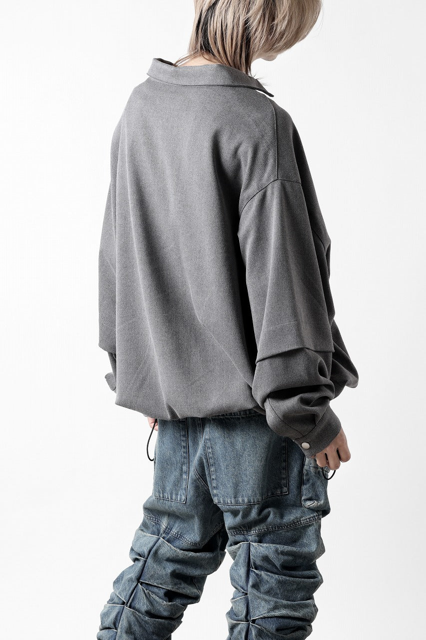 A.F ARTEFACT LAYERED SLEEVE OVER SIZE SHIRTS / SERGE TWILL (L.GREY)