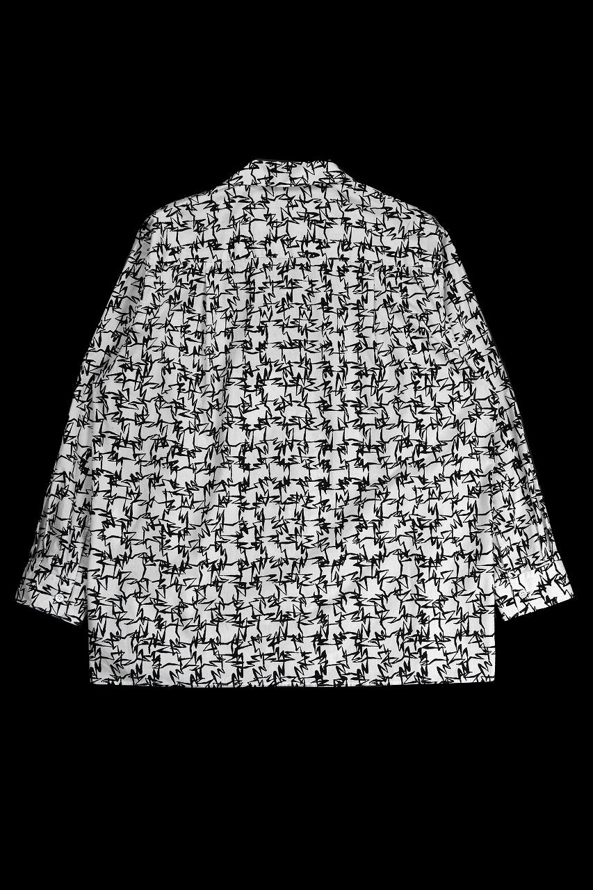 画像をギャラリービューアに読み込む, Y&#39;s for men x MASSES OPEN COLLAR SHIRT / MA ALL OVER PIGMENT PRINT (WHITE)