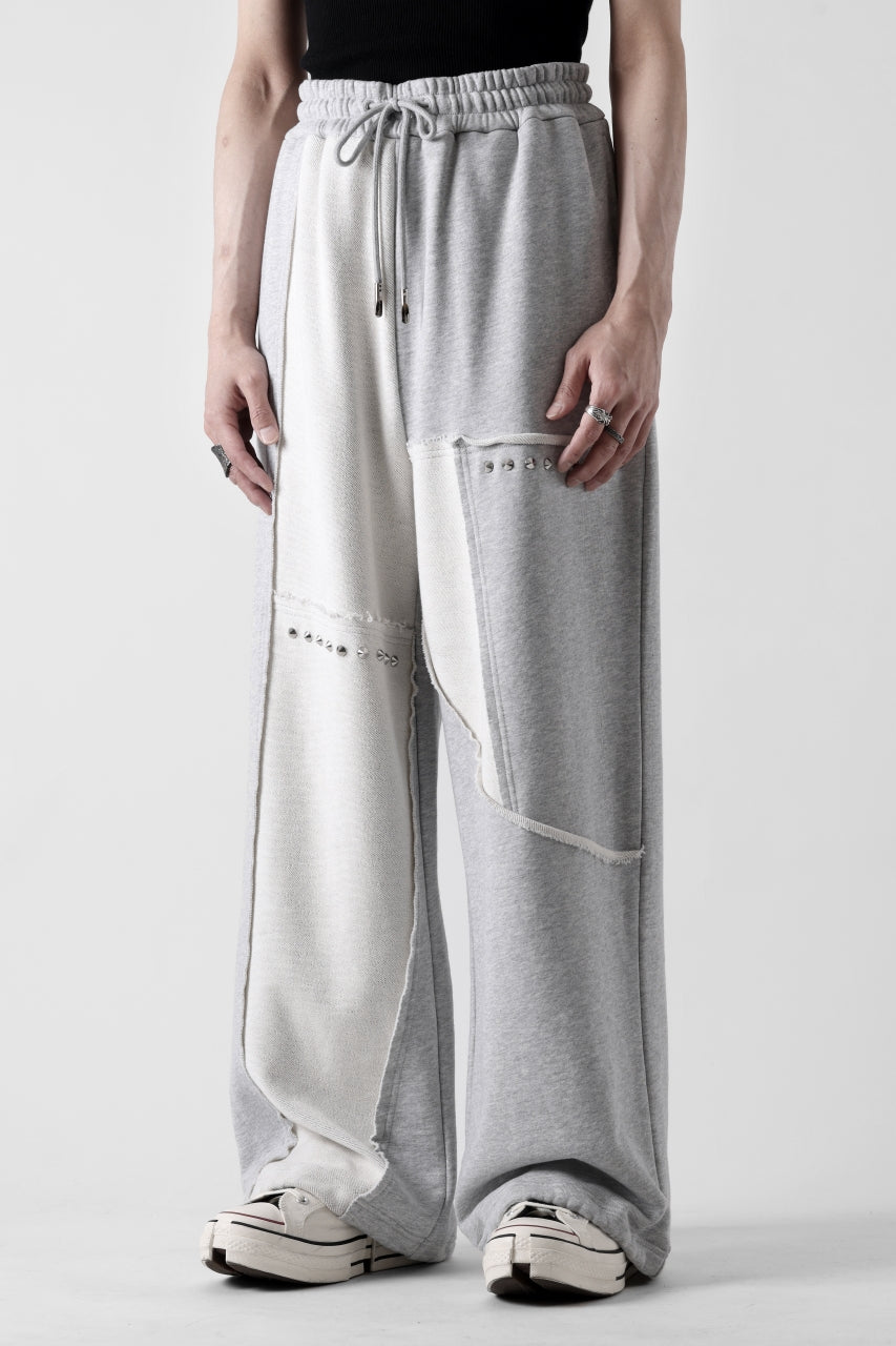 画像をギャラリービューアに読み込む, Feng Chen Wang PANELLED STRAIGHT SWEATPANTS (GREY)