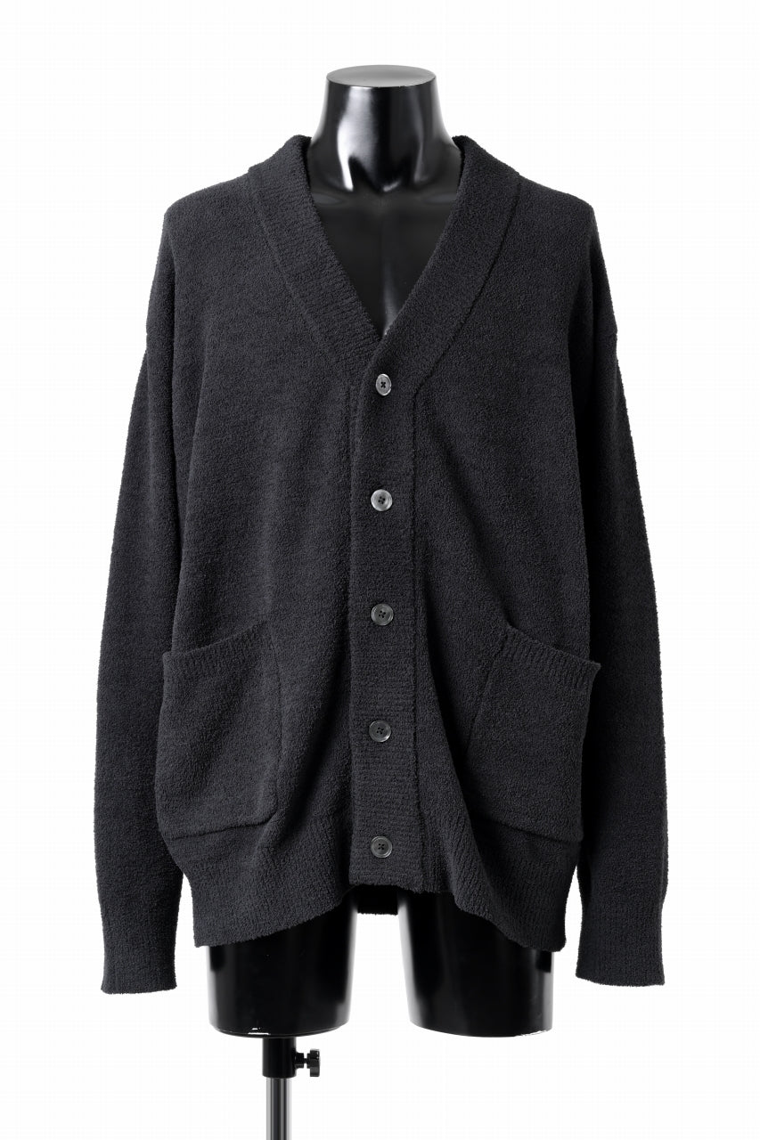 MASTERMIND WORLD LOUNGE CARDIGAN / SOFTY BOA FLEECE (BLACK x WHITE