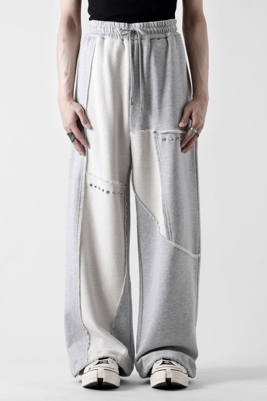 画像をギャラリービューアに読み込む, Feng Chen Wang PANELLED STRAIGHT SWEATPANTS (GREY)