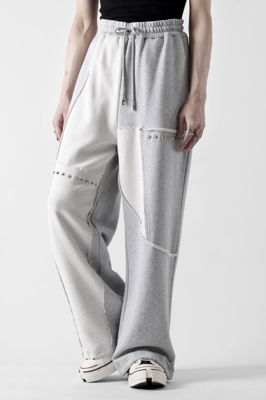 画像をギャラリービューアに読み込む, Feng Chen Wang PANELLED STRAIGHT SWEATPANTS (GREY)