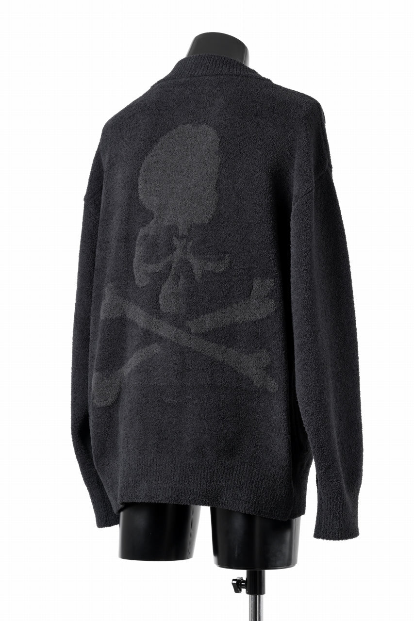Load image into Gallery viewer, MASTERMIND WORLD LOUNGE CARDIGAN / SOFTY BOA FLEECE (BLACK x CHARCOAL)