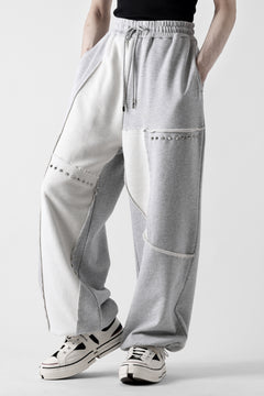 画像をギャラリービューアに読み込む, Feng Chen Wang PANELLED STRAIGHT SWEATPANTS (GREY)